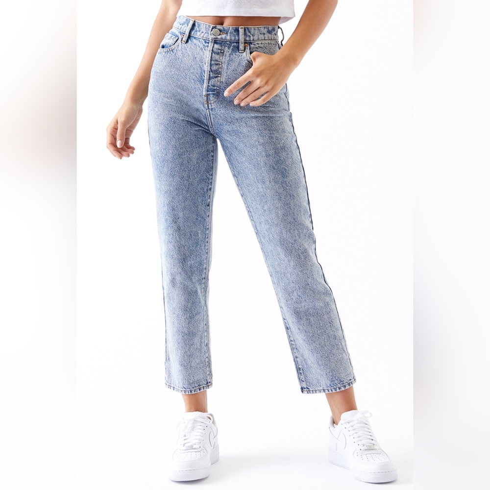 Pacsun Static Blue High Waisted Button Fly Dad Jeans - Picture 1 of 11